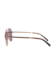 Bolon Full-Rim Aviator Rose Gold Sunglasses for Unisex, Brown Lens, BK7003 A31 53, 53/11/141