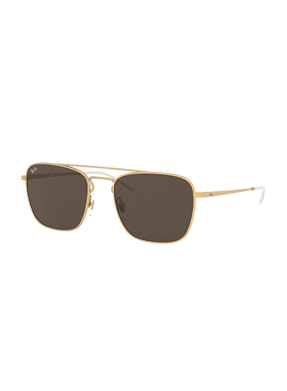 

Ray-Ban Full-Rim Square Gold Sunglasses Unisex, Brown Lens, 0RB3588 901373, 55/19/140