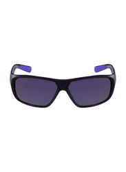 Nike Mercurial Full Rim Rectangle Black Sunglasses for Men, Mirrored Purple Lens, EV0780-505, 62/16/130