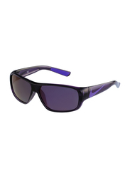 Nike Mercurial Full Rim Rectangle Black Sunglasses for Men, Mirrored Purple Lens, EV0780-505, 62/16/130