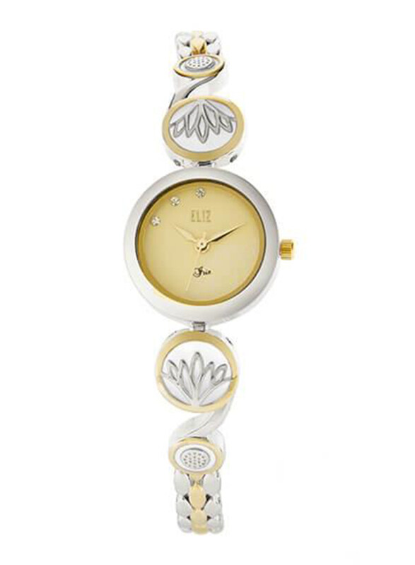 

Eliz Analog Watch for Women with Stainless Steel Band, Water Resistant, ES8641L2TCT, Silver/Gold-Gold