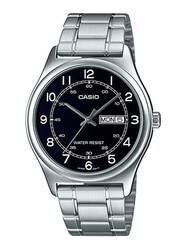 Casio Analog Watch for Men with Stainless Steel Band, Water Resistant, MTP-V006D-1B2UDF, Silver-Black