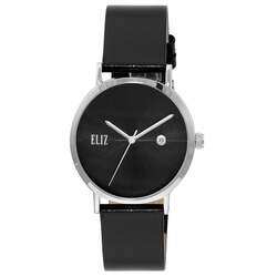 ELIZ ES8737G1SNN SS Caseback & Leather Date Men's Watch