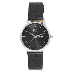 ELIZ ES8736G1SNN SS Caseback & Leather Day-Date Men's Watch