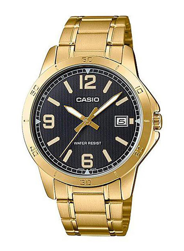 

Casio Analog Watch for Men with Stainless Steel Band, Water Resistant, MTP-V004G-1BUDF, Gold-Black