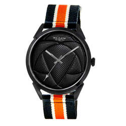 BLADE Retro Futbol Black-Orange-White 3697GNN6H SS & Nylon 3-Hands Unisex Watch