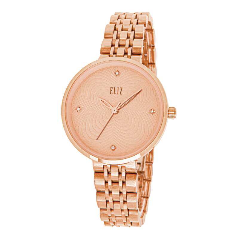 

ELIZ ES8753L2RPR SS Caseback & Band 3-Hands Women's Watch