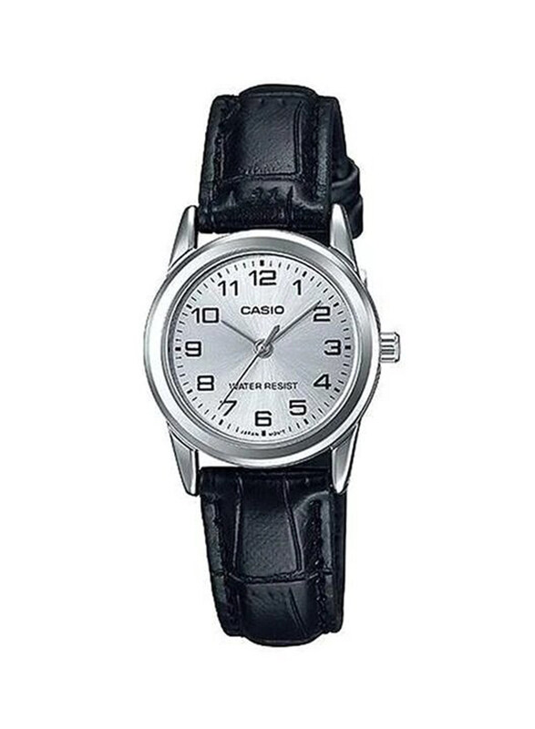 

Casio Dress Analog Watch for Women with Leather Band, Water Resistant, LTP-V001L-7B, Black-Silver