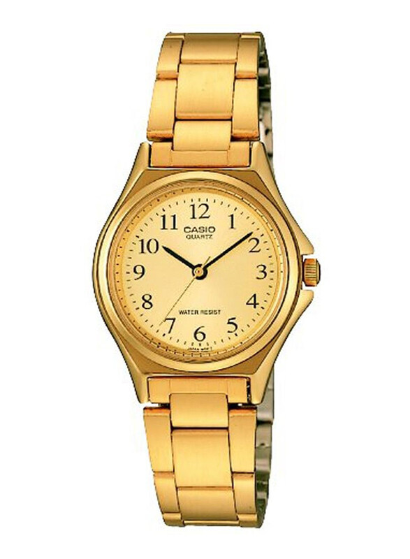 

Casio Enticer Analog Watch for Women with Stainless Steel Band, Water Resistant, LTP-1130N-9B, Gold