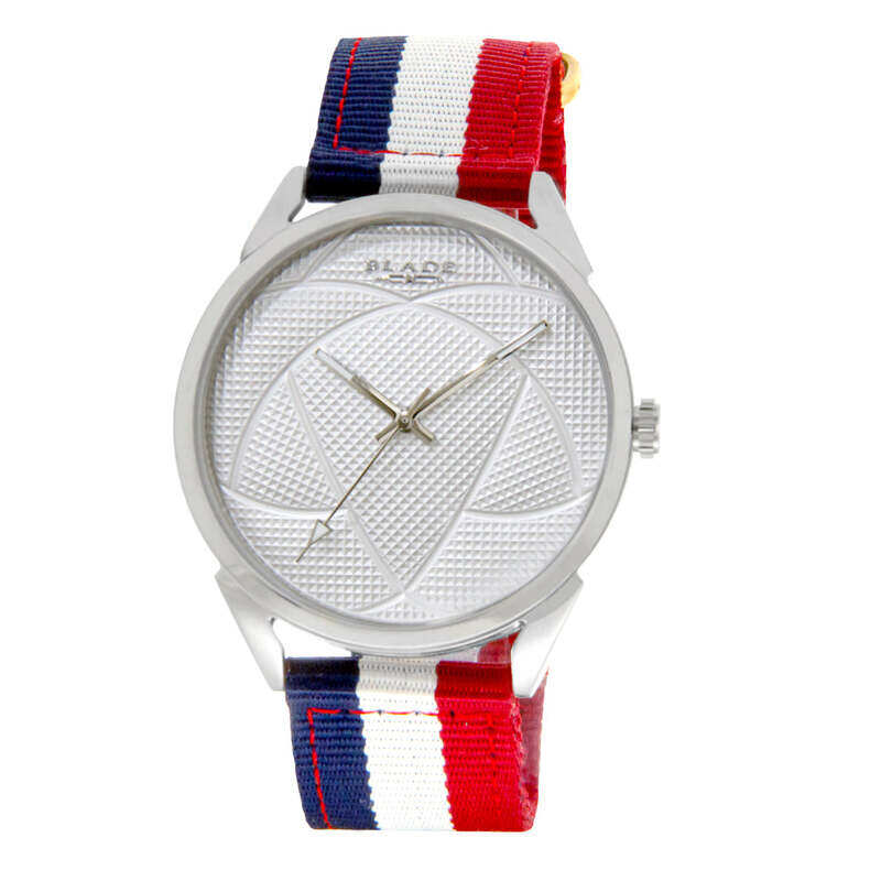 

BLADE Retro Futbol Navy Blue-White-Red 3697GSW6E SS & Nylon 3-Hands Unisex Watch