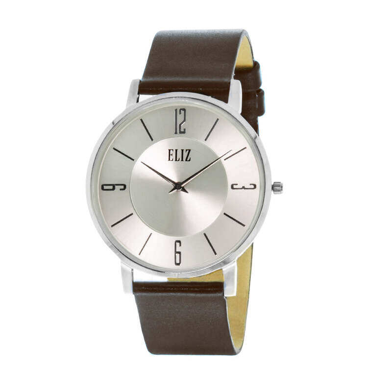 

ELIZ ES8729G1SSO SS & Leather 3-Hands Men's Watch