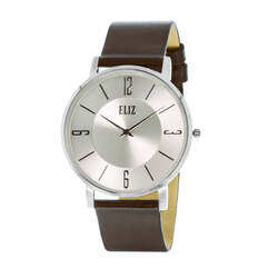 ELIZ ES8729G1SSO SS & Leather 3-Hands Men's Watch