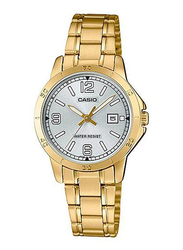 Casio Dress Analog Watch for Women with Stainless Steel Band, Water Resistant, LTP-V004G-7B2UDF, Gold-Silver