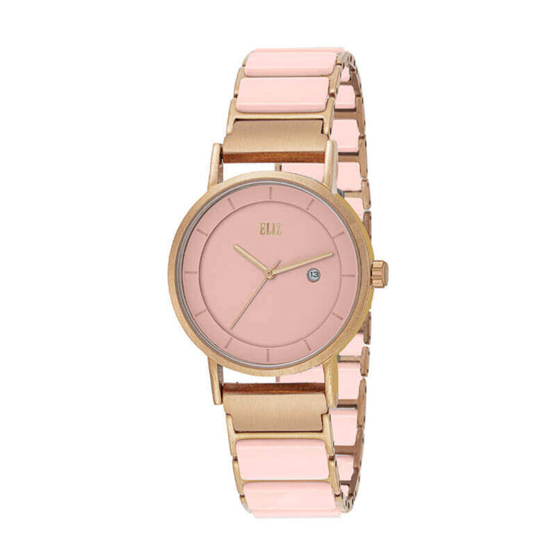 

ELIZ ES8855L4RPP Metal Case & SS/Ceramic Band Calendar Women's Watch