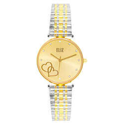 ELIZ ES8754L2TCT SS Caseback & Band 3-Hands Women's Watch