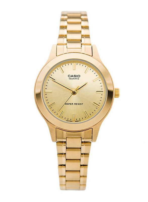 

Casio Vintage Analog Watch for Women with Stainless Steel Band, Water Resistant, LTP-1128N-9A, Gold