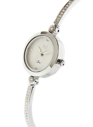 Eliz Iris Analog Watch for Women with Stainless Steel Band, Water Resistant, ES8640L2SWS, Silver-White/Silver