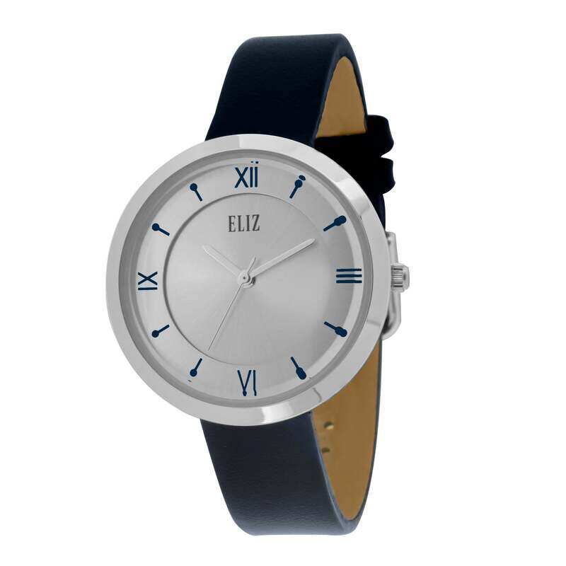 

ELIZ ES8763L1SSB SS Caseback & Leather 3-Hands Women's Watch