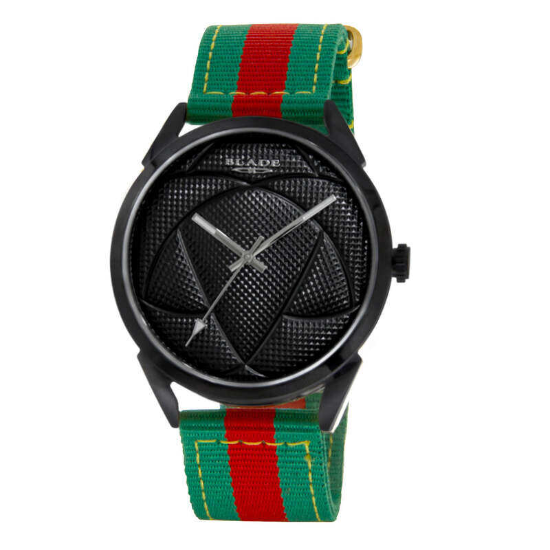 

BLADE Retro Futbol Green-Red 3697GNN6I SS & Nylon 3-Hands Unisex Watch