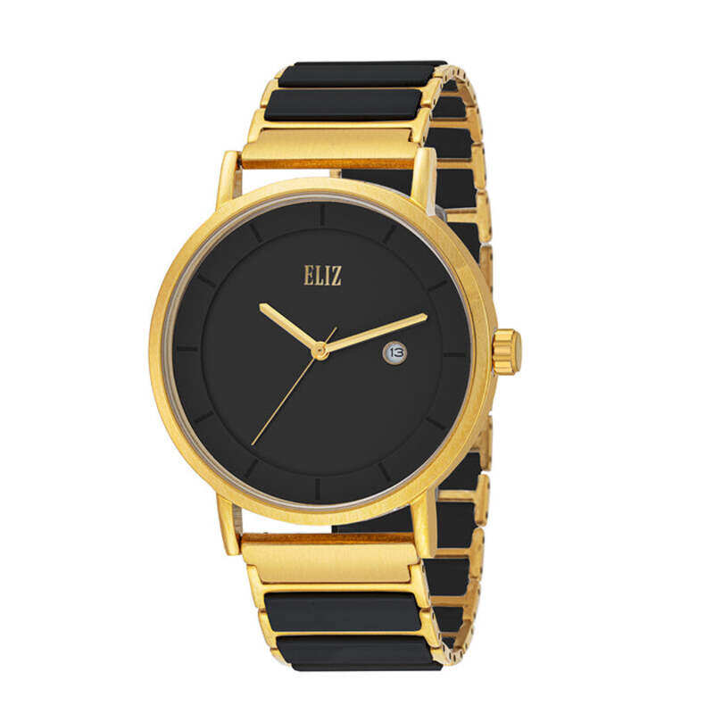 

ELIZ ES8855G4GNN Metal Case & SS/Ceramic Band Calendar Men's Watch