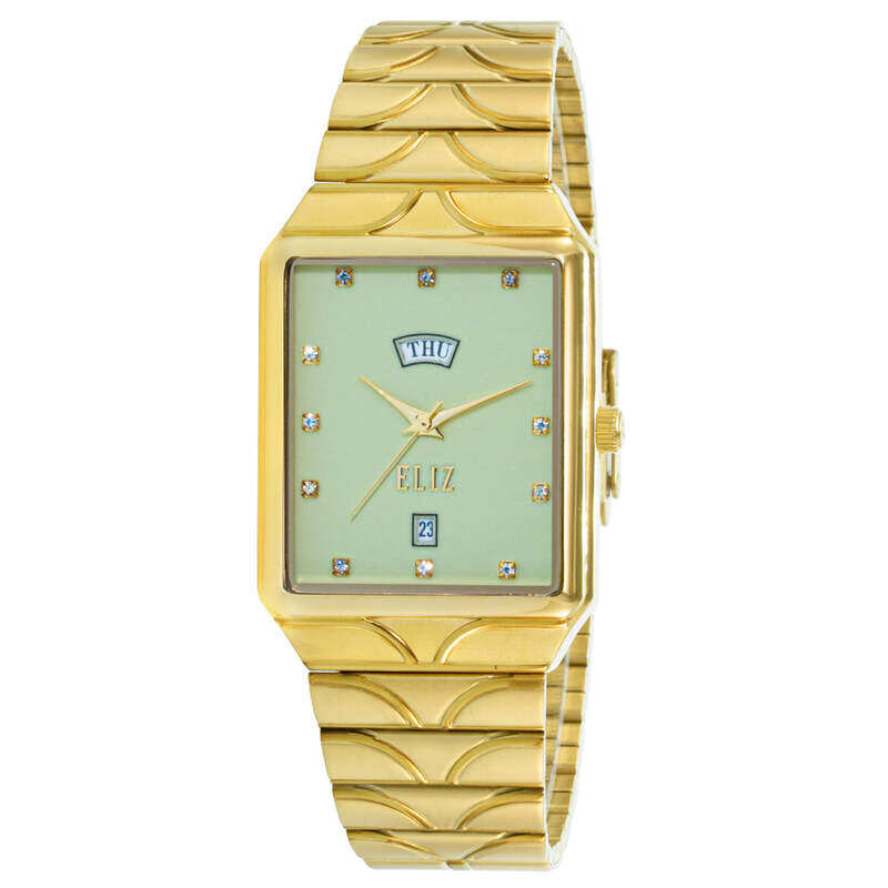 

ELIZ ES8744G2GLG SS Caseback & Band Day-Date Men's Watch