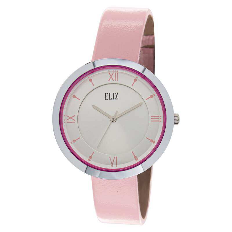 

ELIZ ES8763L1SSP SS Caseback & Leather 3-Hands Women's Watch
