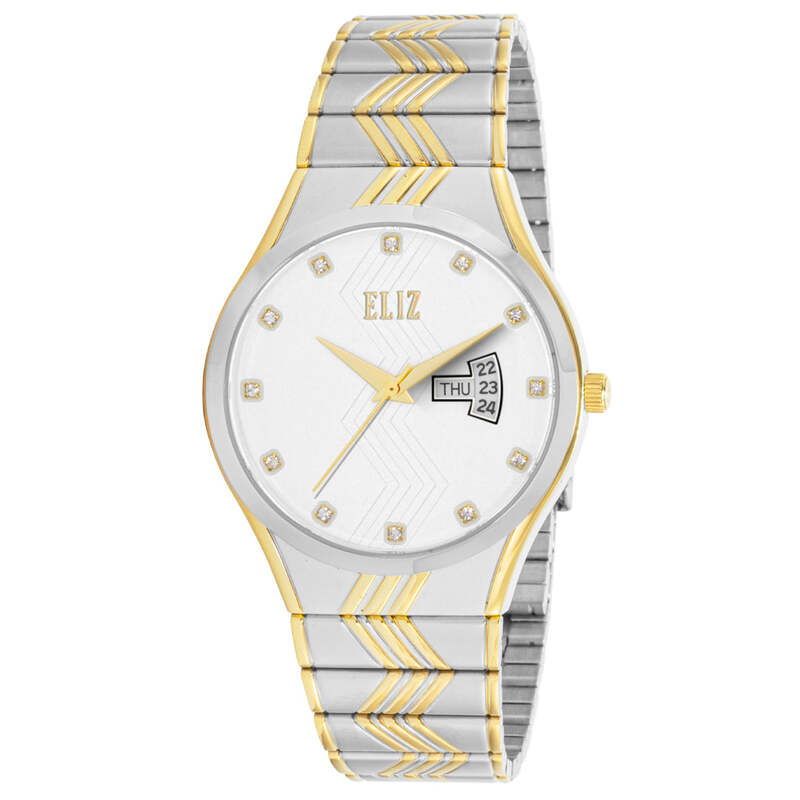 ELIZ ES8705G2TST SS Caseback & Band Day-Date Men's Watch