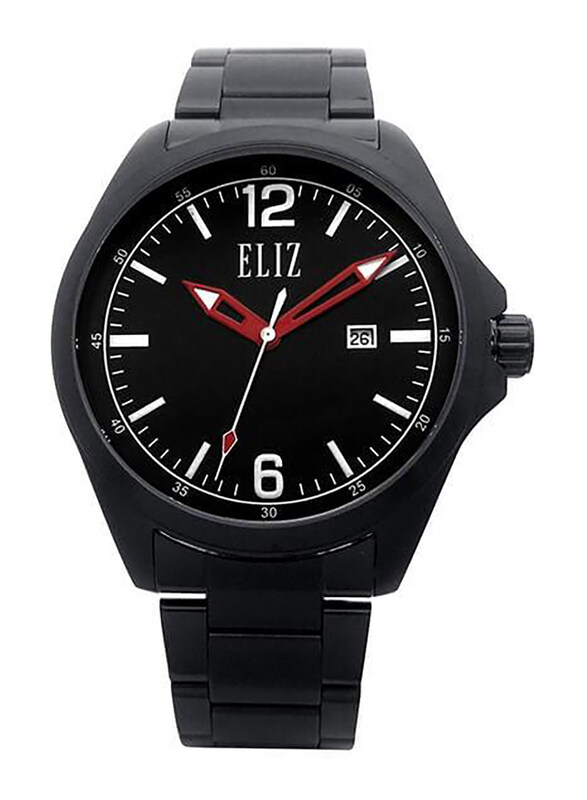 Eliz Analog Watch for Men with Stainless Steel Band, Water Resistant, ES8680G2NNN, Black