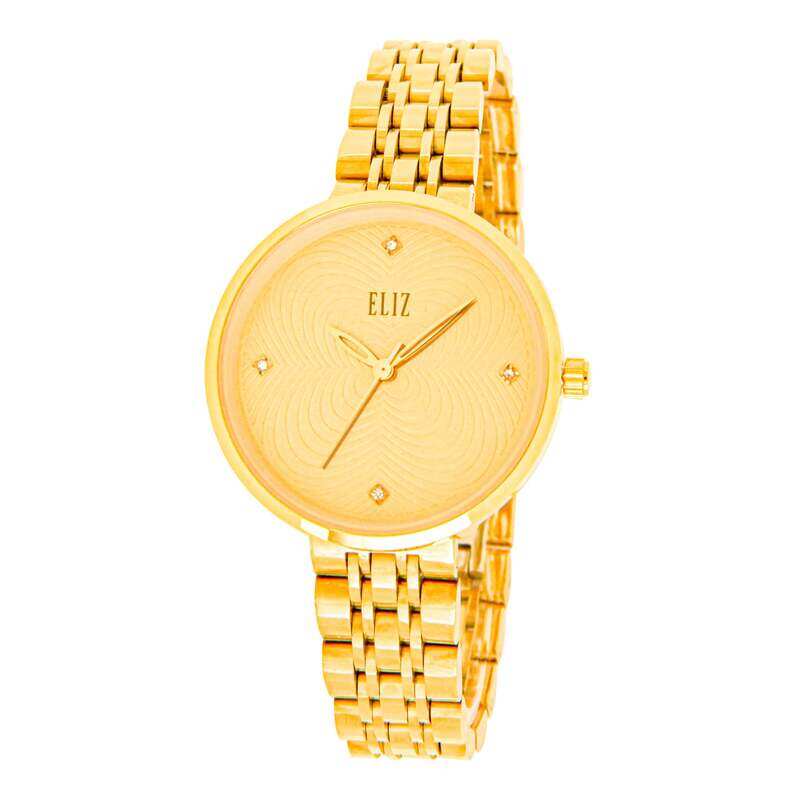 

ELIZ ES8753L2GCG SS Caseback & Band 3-Hands Women's Watch