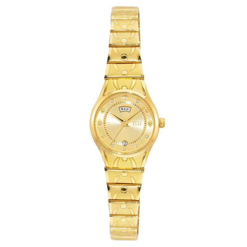 

ELIZ ES8771L2GCG SS Caseback & Band Day-Date Women's Watch