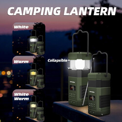 Camping Lantern, Emergency Light, Portable AM FM Radio, Waterproof Bluetooth Speaker, Hand Crank Solar 5000mAH Battery Powered, Flashlight Cell Phone Charger, SOS,Outdoor Survival