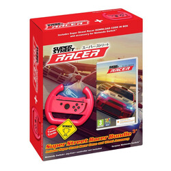Nintendo Switch Super Street Racer Game Bundle with Steering Accessory and Taunt Cards