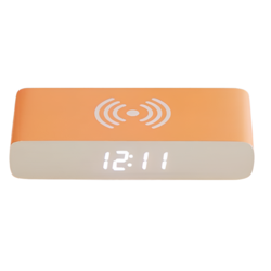 Steepletone Wireless Charger and Beside Alarm Clock Digital Display Vibrant Colors Home Decor (Orange)