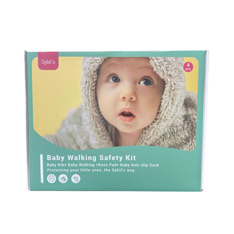 

Sybil's 4 in 1 Baby Walking Safety Kit Includes Baby Walking Assistant Anti Slip Socks Knee Pads and Baby Bib Must Have for Infants and Toddlers Learn