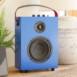 Redefy Luxury Wireless Speaker Premium Sound Bluetooth Wireless Connectivity Removable Front Cover Vibrant Colors Sturdy Feel with High Fidelity Speaker Sound Portable Aesthetic Home Decor (Blue)