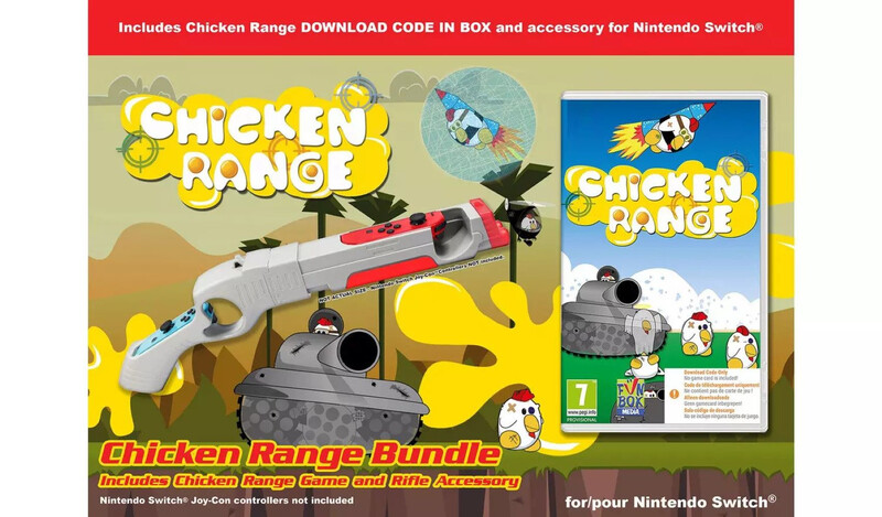 Nintendo Switch Chicken Range Game Bundle with Rifle Accessory Suitable for 7 Years Old Family Fun Games