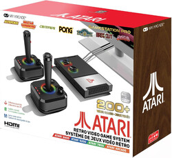 Atari Game Station Pro Video Game Console with 2 Wireless Joysticks 200+ Games Included Retro Video Game System HDMI RGB LED Lights Officially Licensed