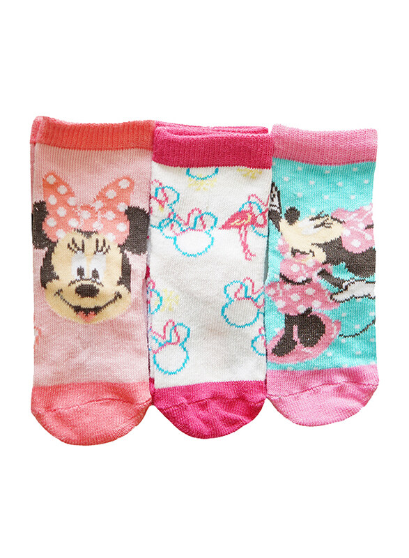 

Disney Minnie Mouse Anvedi Ankle Socks Set for Babies, 3 Pieces, 12-24 Months, Multicolor