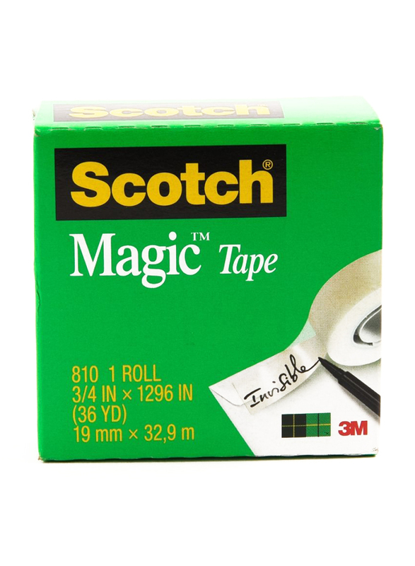 3M Scotch 810 Magic Tape, 19mm x 32.9 meters, Clear