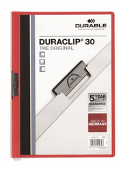 Durable Duraclip 2200-03 30-Sheets Capacity Clip File, A4 Size, Red