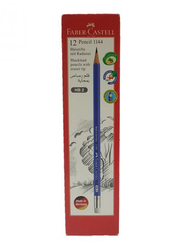 Faber-Castell 1144 HB2 Pencil with Eraser, 12 Pieces, Blue