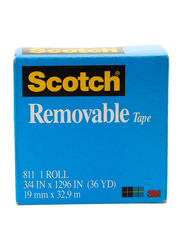 3M Scotch 811 Removable Magic Tape, 19mm x 32.9 meters, Blue