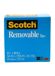 3M Scotch 811 Removable Magic Tape, 19mm x 32.9 meters, Blue