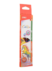 Deli EC00500 Dual Color Pencil, 12 Pieces, Multicolor