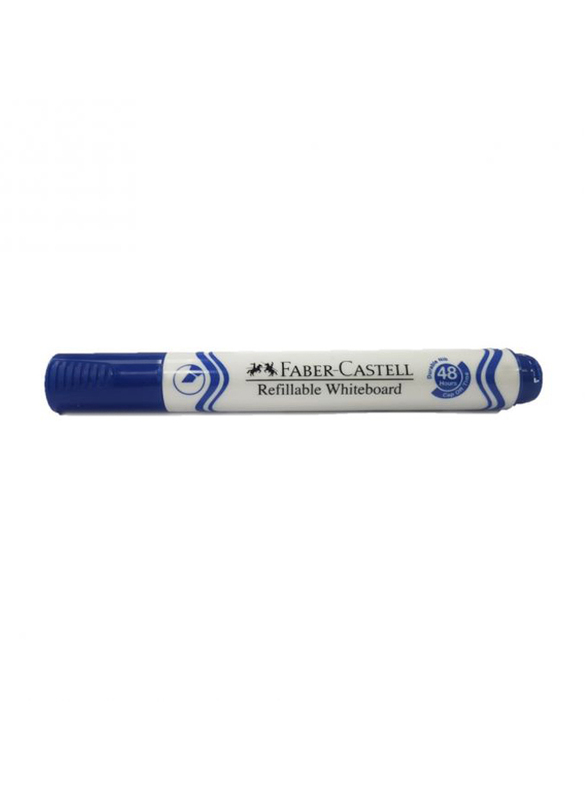 Faber-Castell Refillable Chisel Tip White Board Marker, Blue