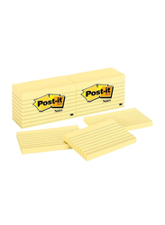 3M Post-It 635 Lined Sticky Notes, 76 x 127mm, 12 x 100 Sheets, Yellow
