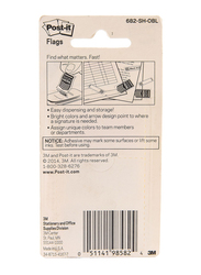 3M Post-It 682-SH-OBL Sign Here Tape Flags in Dispenser, 25.4 x 43.2mm, 3 x 20 Sheets, Multicolor