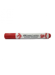Faber-Castell Refillable Bullet Tip White Board Marker, Red