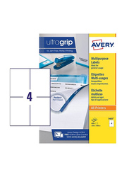 Avery 3483 Multipurpose Labels, 4 x 100 Pieces, Clear