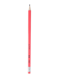 Deli EU50800 HB Graphite Pencil with Eraser, 12 Pieces, Pink